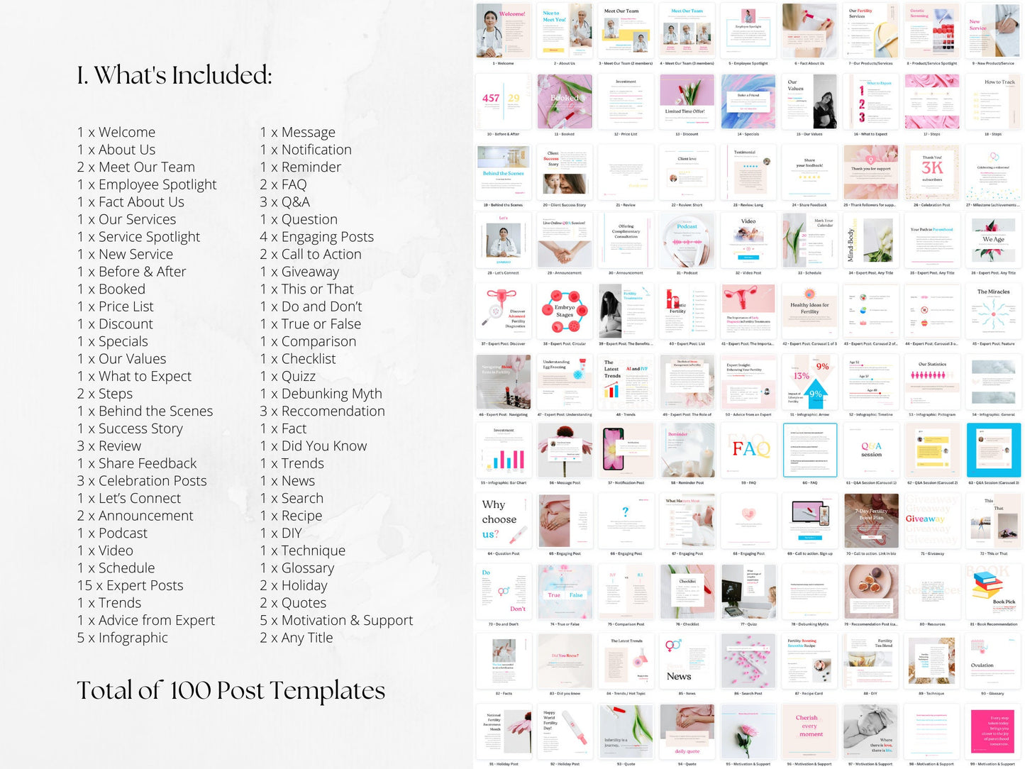 300 Fertility Bundle: Post, Story, and Highlight Cover Templates