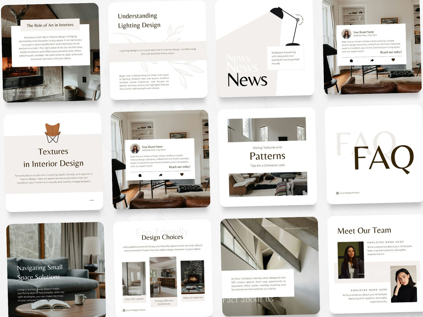 100 Interior Design Post Templates