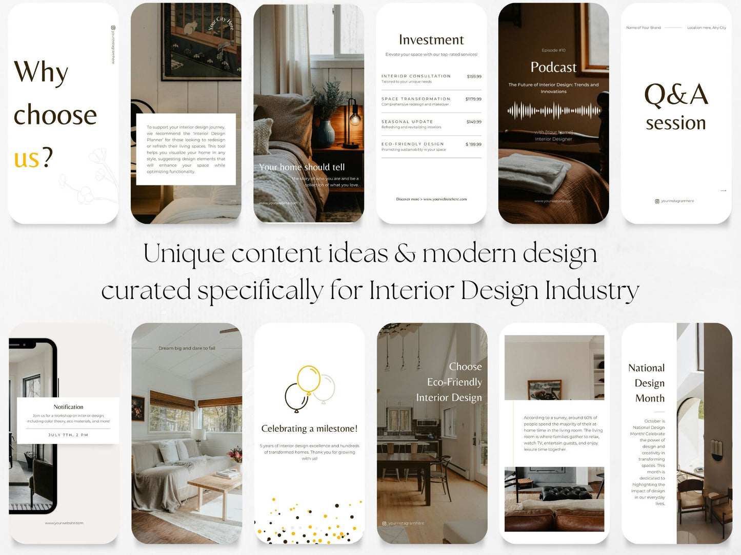 100 Interior Design Story Templates