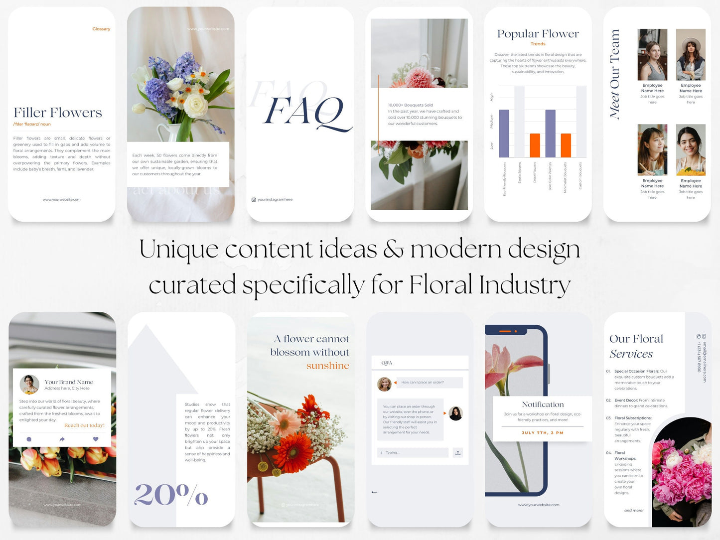 100 Floral Story Templates