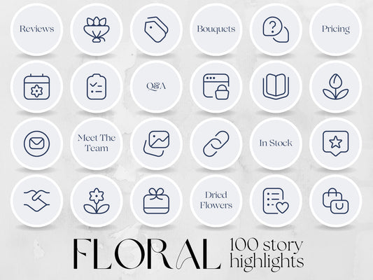 100 Floral Story Highlight Cover Templates made in free Canva for Social Media