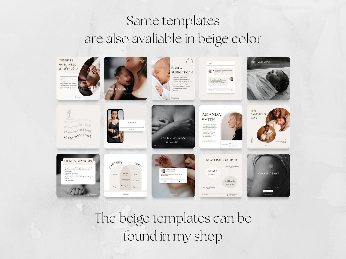 50 Doula Story Templates in Black