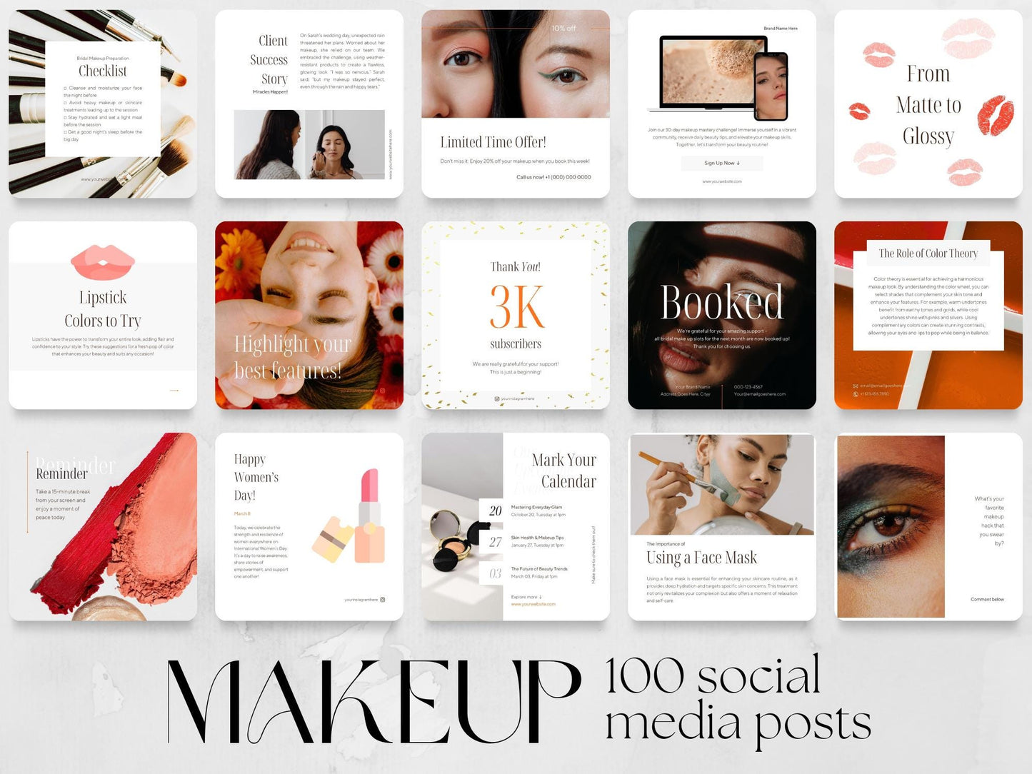 100 Beige Make Up Post Templates