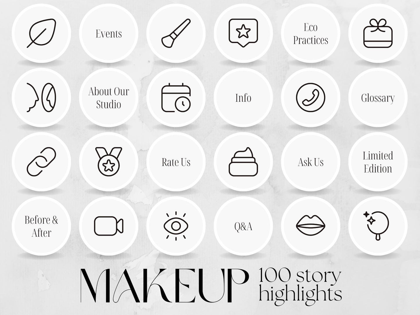 100 Beige Make Up Story Highlight Covers